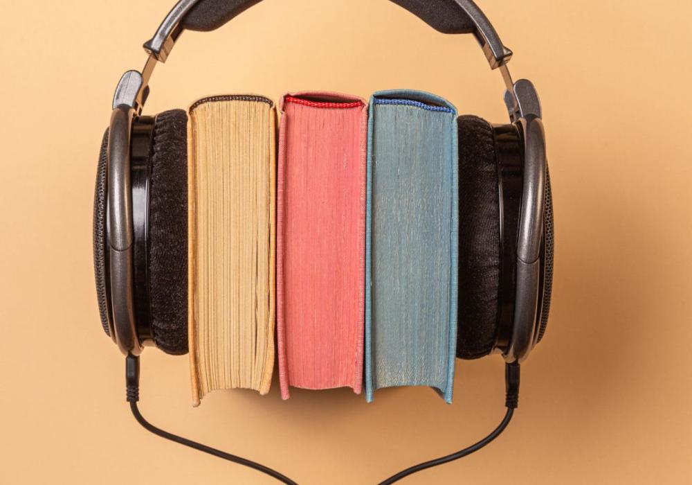 Books and earphones