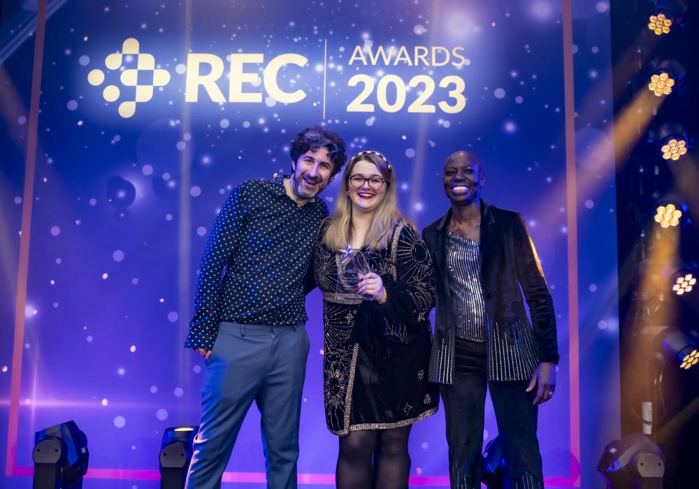 Rhianna with REC Award