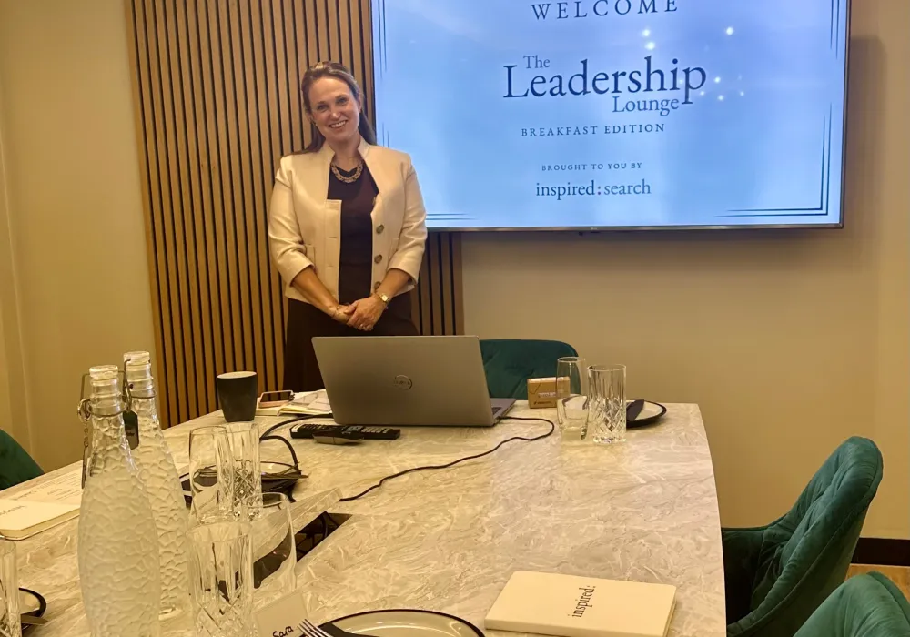 Abigail Barclay hosting the inspired search leadership lounge
